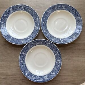 Vintage Homer Laughlin Shakespeare Country 6" Saucer Plate Cottagecore Set of 3‎